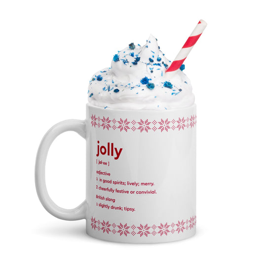 'Jolly' Definition Glossy Mug (Red)