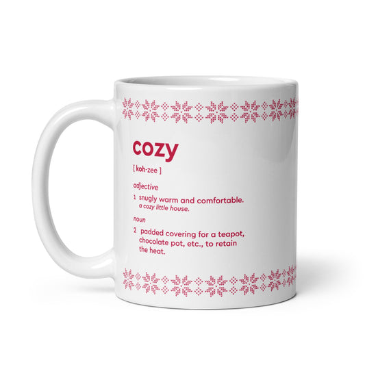 'Cozy' Definition Glossy Mug (Red)