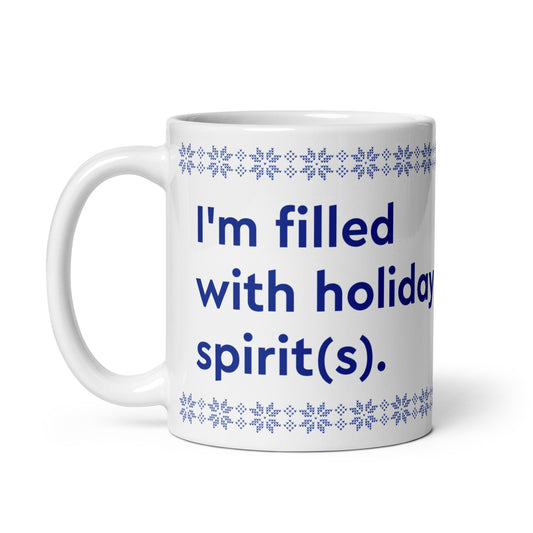 'Holiday Spirit(s)' Glossy Mug (Blue)