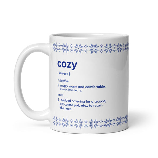 'Cozy' Definition Glossy Mug (Blue)