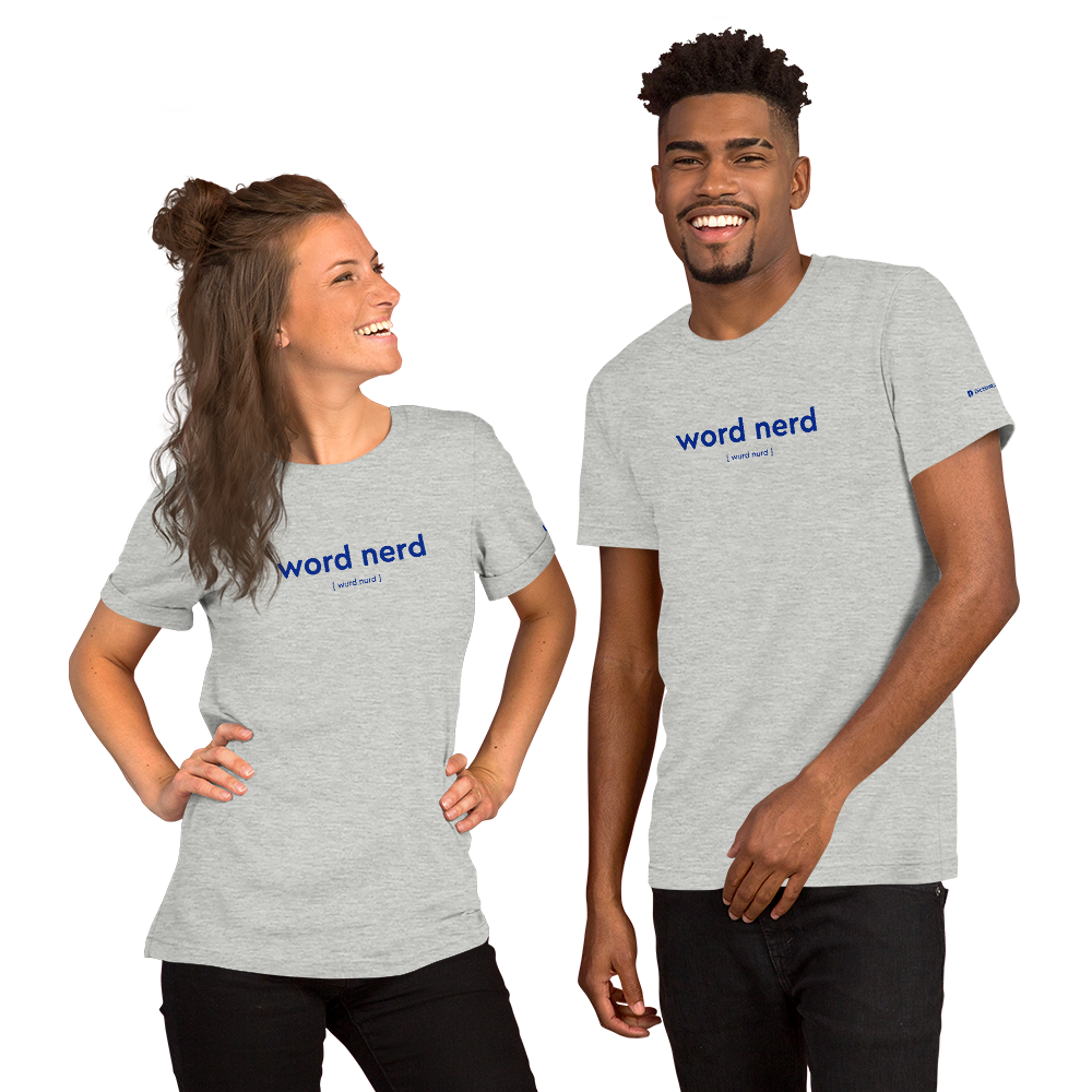 'Word Nerd' Unisex T-Shirt (Gray/White)